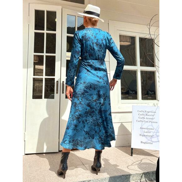 ZARA V-Neck Midi Dress NWT - Picture 5 of 16